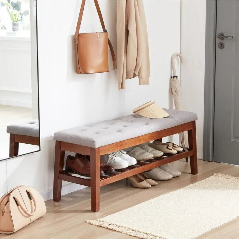 Banc à chaussures d'entrée - 43,3P x 14L x 18H