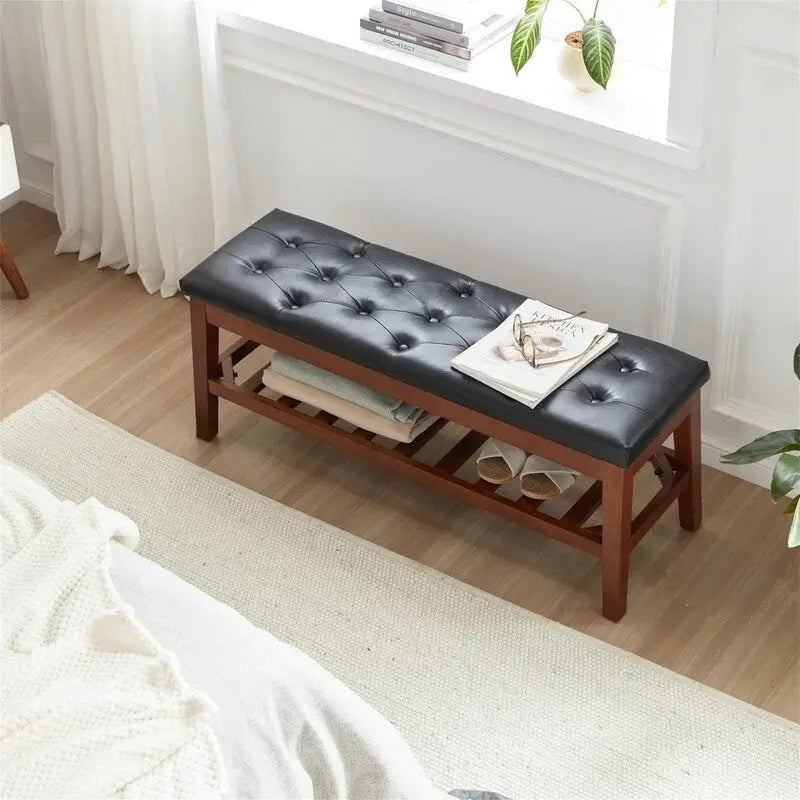 Banc à chaussures d'entrée - 43,3P x 14L x 18H