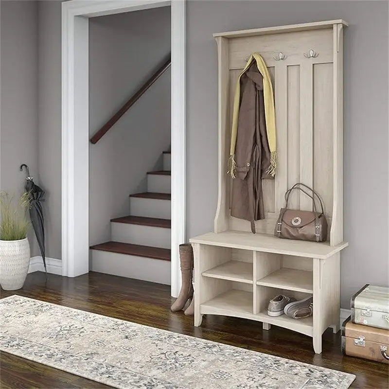 Meuble d'entrée Salinas avec banc à chaussures – 15,75P x 31,73L x 68,11H