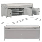 Banc de rangement moderne classique avec deux compartiments et coffre de rangement à abattant