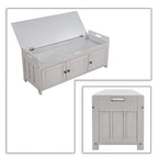 Banc de rangement moderne classique avec deux compartiments et coffre de rangement à abattant