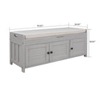 Banc de rangement moderne classique avec deux compartiments et coffre de rangement à abattant