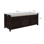 Banc de rangement moderne classique avec deux compartiments et coffre de rangement à abattant