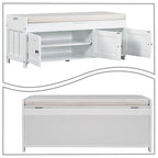 Banc de rangement moderne classique avec deux compartiments et coffre de rangement à abattant