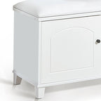Banc de rangement moderne en bois avec coussin d'assise en PU rembourré d'éponge ignifuge