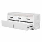 Banc de rangement à chaussures rustique avec 2 tiroirs et rangement dissimulé