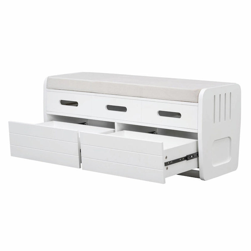 Banc de rangement à chaussures rustique avec 2 tiroirs et rangement dissimulé