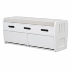 Banc de rangement à chaussures rustique avec 2 tiroirs et rangement dissimulé