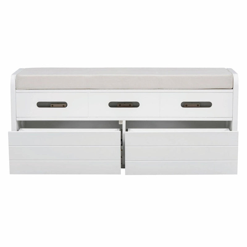 Banc de rangement à chaussures rustique avec 2 tiroirs et rangement dissimulé