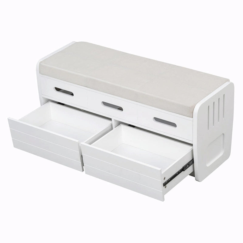 Banc de rangement à chaussures rustique avec 2 tiroirs et rangement dissimulé