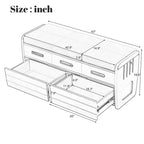 Banc de rangement à chaussures rustique avec 2 tiroirs et rangement dissimulé