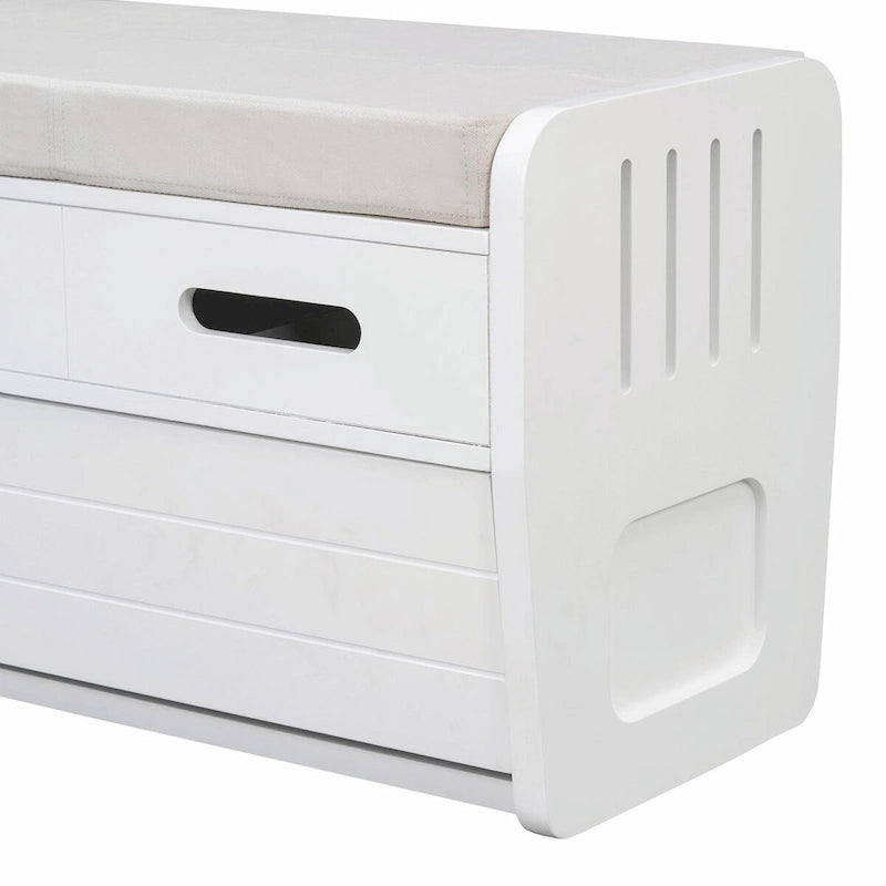 Banc de rangement à chaussures rustique avec 2 tiroirs et rangement dissimulé