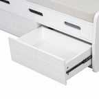 Banc de rangement à chaussures rustique avec 2 tiroirs et rangement dissimulé