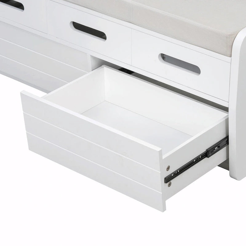Banc de rangement à chaussures rustique avec 2 tiroirs et rangement dissimulé