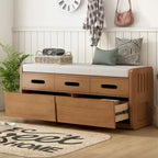 Banc de rangement à chaussures rustique avec 2 tiroirs et rangement dissimulé