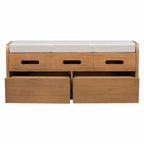 Banc de rangement à chaussures rustique avec 2 tiroirs et rangement dissimulé