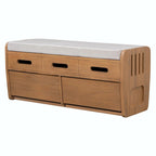 Banc de rangement à chaussures rustique avec 2 tiroirs et rangement dissimulé