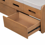Banc de rangement à chaussures rustique avec 2 tiroirs et rangement dissimulé