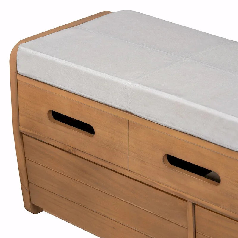 Banc de rangement à chaussures rustique avec 2 tiroirs et rangement dissimulé