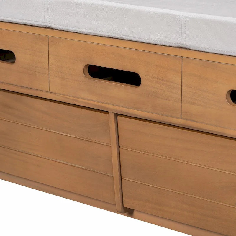 Banc de rangement à chaussures rustique avec 2 tiroirs et rangement dissimulé