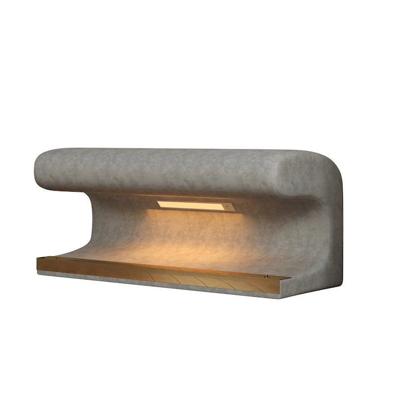 Banc d'entrée Ottoman en cuir rembourré avec éclairage LED à capteur pour salon, chambre, pied de lit