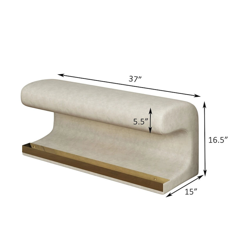 Banc d'entrée Ottoman en cuir rembourré avec éclairage LED à capteur pour salon, chambre, pied de lit