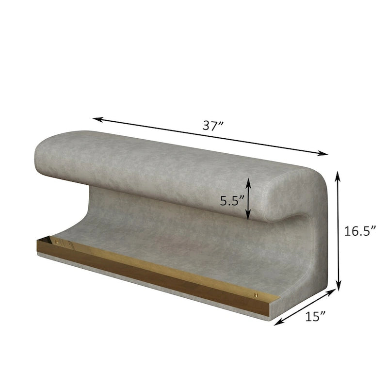 Banc d'entrée Ottoman en cuir rembourré avec éclairage LED à capteur pour salon, chambre, pied de lit