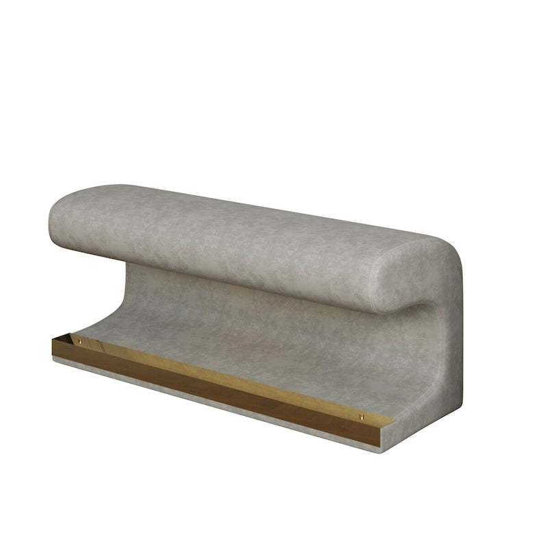 Banc d'entrée Ottoman en cuir rembourré avec éclairage LED à capteur pour salon, chambre, pied de lit