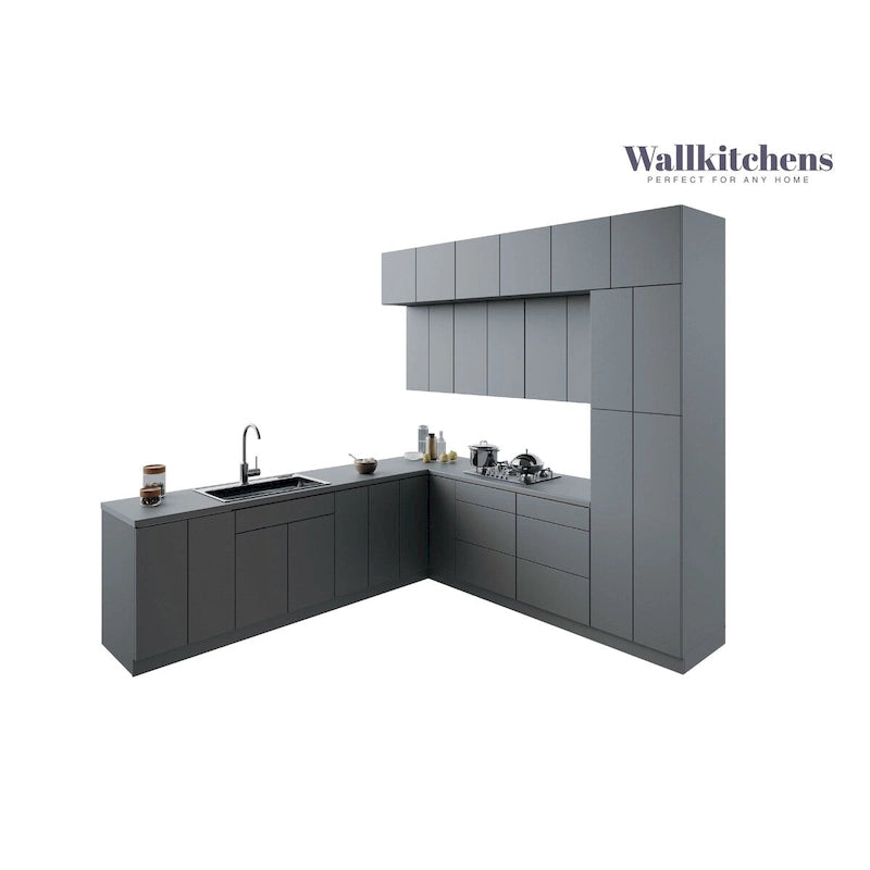 Meuble bas de cuisine gris de 9 pieds de large (108x24)