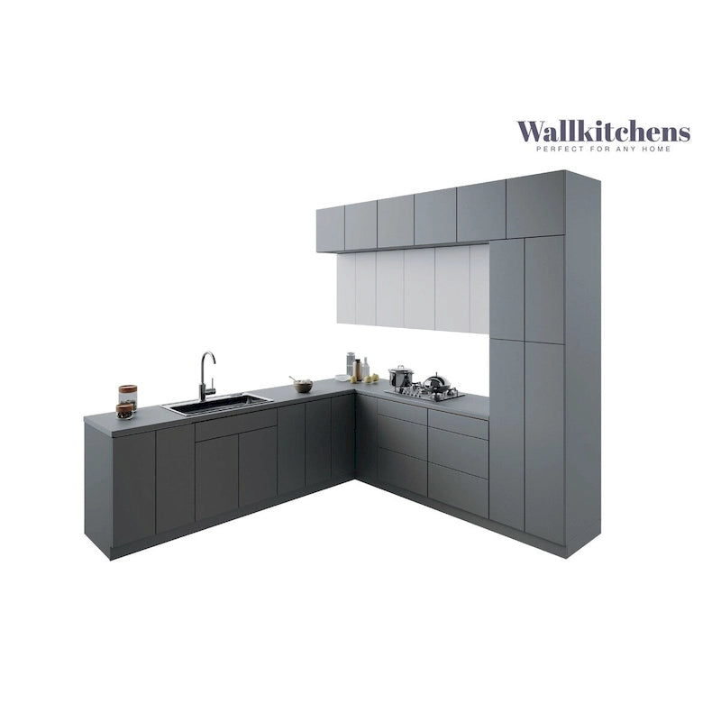 Meuble bas de cuisine gris de 9 pieds de large (108x24)