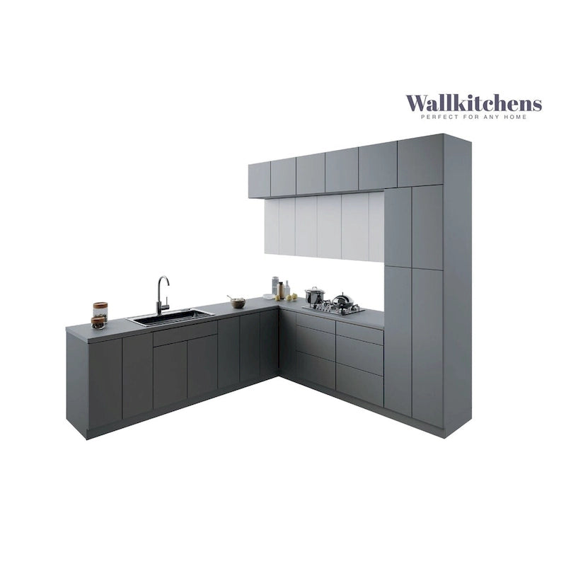 Meuble bas de cuisine gris de 9 pieds de large (108x24)