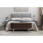 Banc de rangement pour chambre à coucher avec pieds en bois
