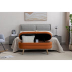 Banc de rangement pour chambre à coucher avec pieds en bois