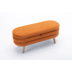 Banc de rangement pour chambre à coucher avec pieds en bois
