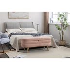 Banc de rangement pour chambre à coucher avec pieds en bois
