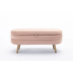 Banc de rangement pour chambre à coucher avec pieds en bois