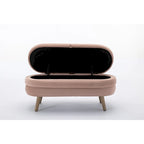 Banc de rangement pour chambre à coucher avec pieds en bois