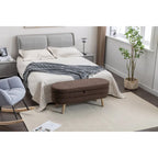 Banc de rangement pour chambre à coucher avec pieds en bois
