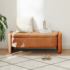Banc en tissu polaire avec grand espace de rangement