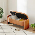 Banc en tissu polaire avec grand espace de rangement