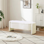 Banc en tissu polaire avec grand espace de rangement