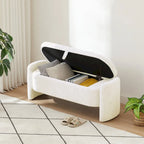 Banc en tissu polaire avec grand espace de rangement