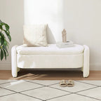 Banc en tissu polaire avec grand espace de rangement