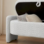 Banc en tissu polaire avec grand espace de rangement