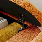 Banc en tissu polaire avec grand espace de rangement