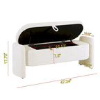Banc en tissu polaire avec grand espace de rangement