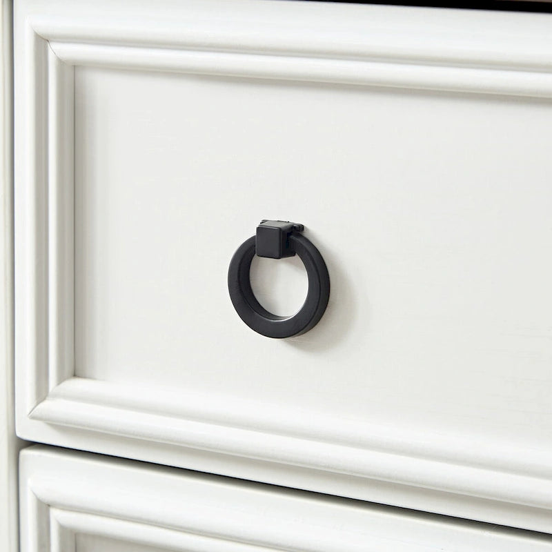 Commode haute moderne à 6 tiroirs avec poignées faciles à tirer et bords texturés