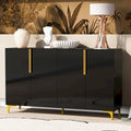 Un meuble de rangement de luxe léger au fini lustré, réglable, adapté au salon, au bureau, au couloir.