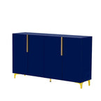 Un meuble de rangement de luxe léger au fini lustré, réglable, adapté au salon, au bureau, au couloir.