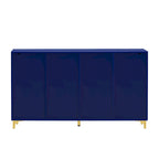 Un meuble de rangement de luxe léger au fini lustré, réglable, adapté au salon, au bureau, au couloir.